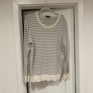 Banana Republic Cream and Black Striped Sweater